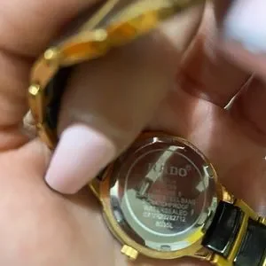 RADO Forces Military Gold Dial Black Leather Band Women\'s Quartz Watch / 204.359 Rado quartz gold watch - Gem main image 3